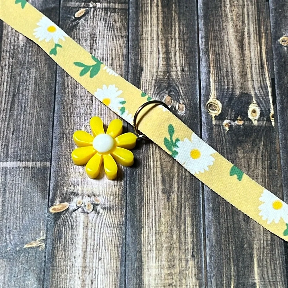 5for$10 Adjustable Cat Collar Floral Daisy Cloth Collar AirTag Yellow Collar